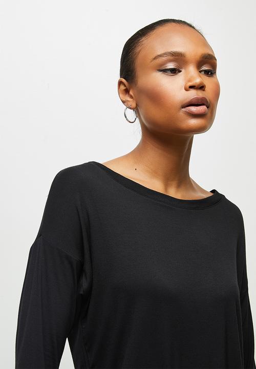 edit - Long sleeve harem jumpsuit - black