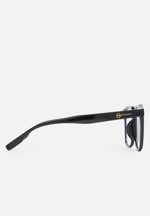 Sophie Moda - Glasses: anti-blue light angular collection - black