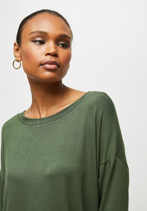 edit - Long sleeve harem jumpsuit - olive