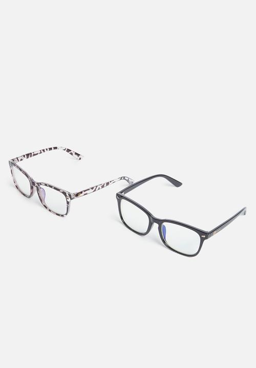 Sophie Moda - Anti-blue light classic colourful fashion 2 pack - black & white 
