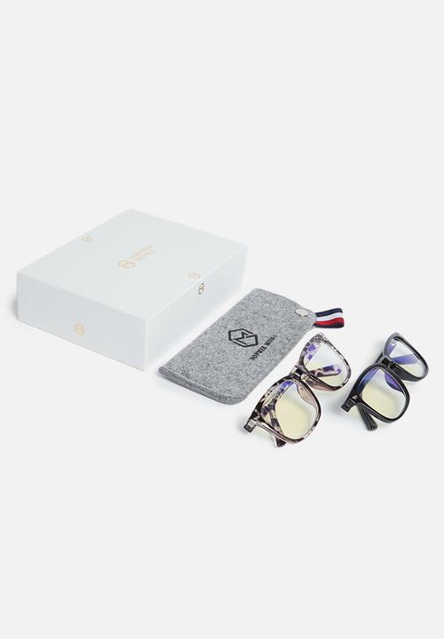 Sophie Moda - Anti-blue light classic colourful fashion 2 pack - black & white 
