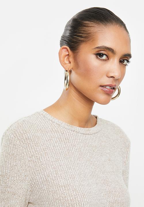 Glamorous - Long sleeve knitted dress - light brown marl