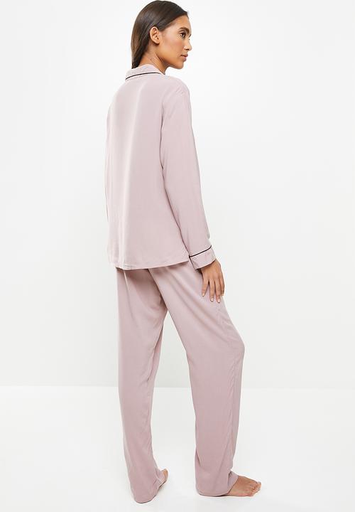 Superbalist - Sleep shirt & pants set - mocha