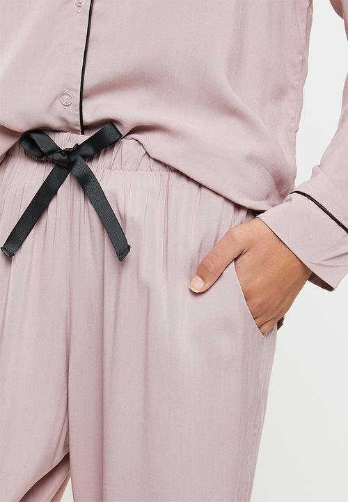 Superbalist - Sleep shirt & pants set - mocha