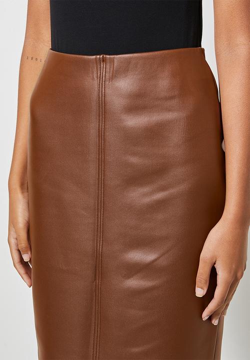 Superbalist - Coated scube bodycon - tobacco