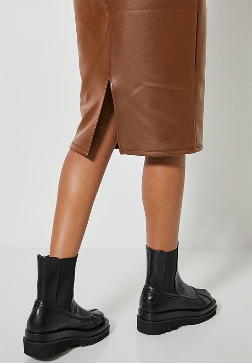 Superbalist - Coated scube bodycon - tobacco