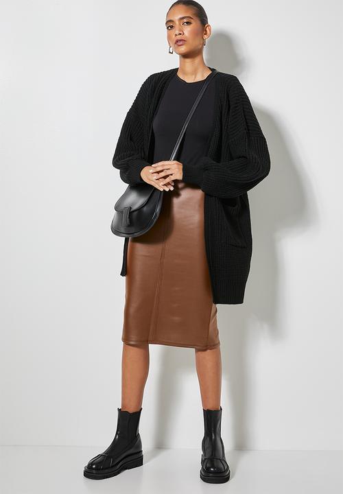 Superbalist - Coated scube bodycon - tobacco