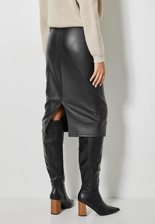 Superbalist - Coated scuba bodycon - black