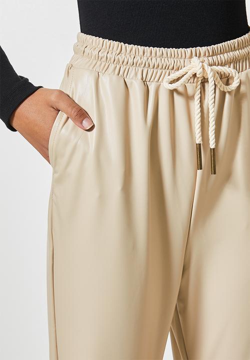Superbalist - PU jogger - toffee