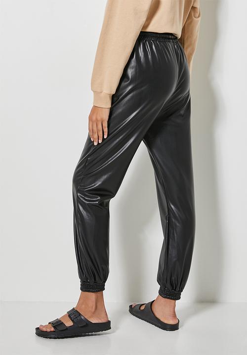 Superbalist - PU jogger - black