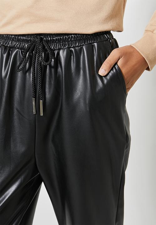 Superbalist - PU jogger - black