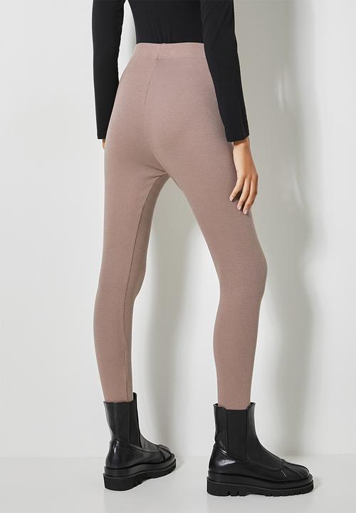 Superbalist - 7/8 rib leggings - mocha