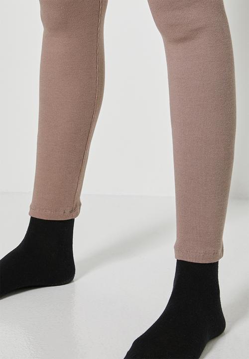 Superbalist - 7/8 rib leggings - mocha