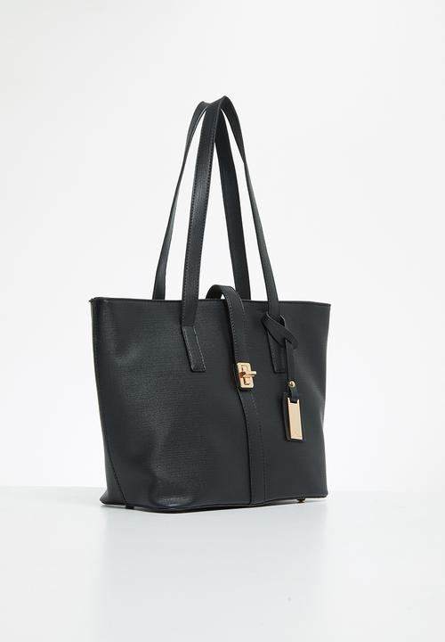 Pierre Cardin - Zanele medium turnlock tote  - black