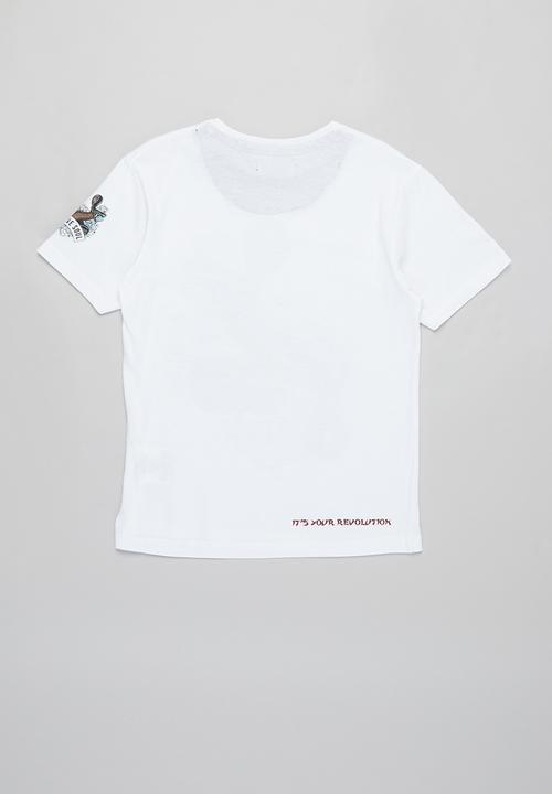 Brave Soul - Habu printed short sleeve tee - white