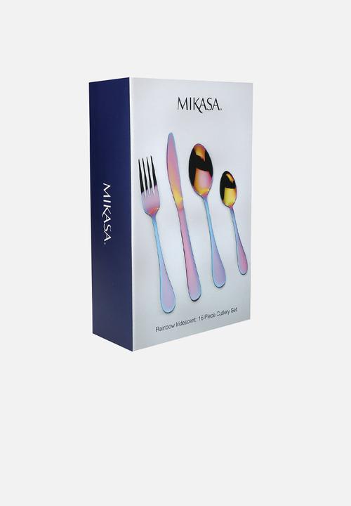 Kitchen Craft - Mikasa 16pc stainless steel cutlery set - iridescent rainbow