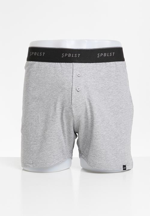 Superbalist - 2 Pack kris knit boxers - navy & grey