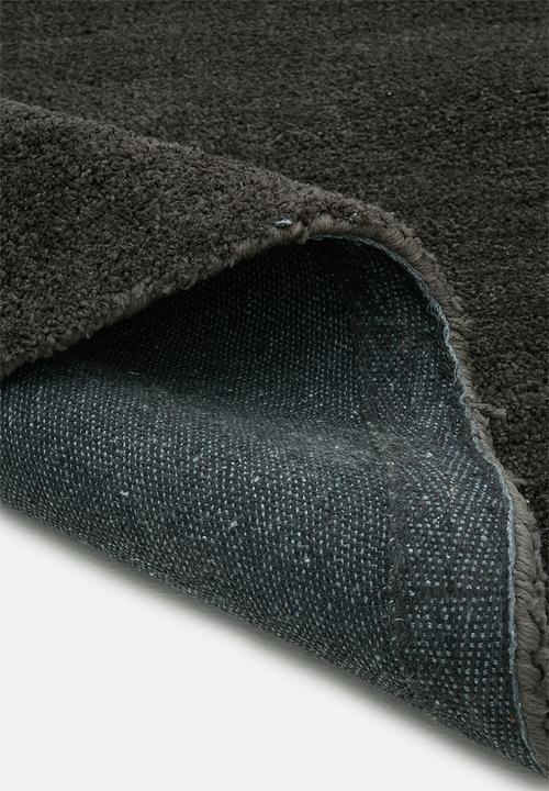 Sixth Floor - Shaggy round rug - charcoal
