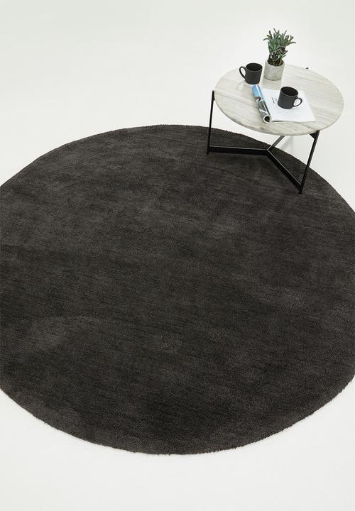 Sixth Floor - Shaggy round rug - charcoal