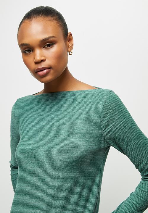 edit - Textured high neck T-shirt - dark green