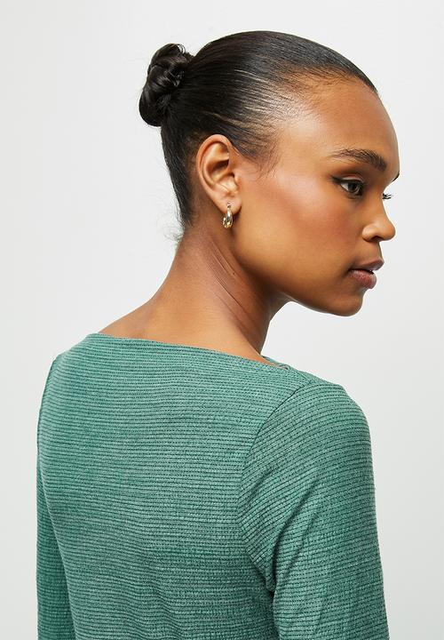 edit - Textured high neck T-shirt - dark green