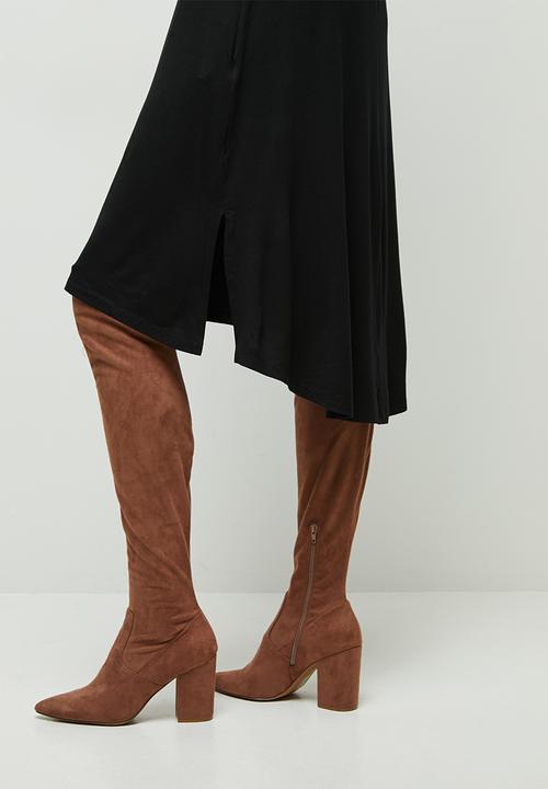 edit - Round neck hi low midi - black