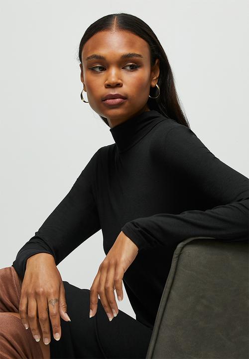 edit - Round neck hi low midi - black