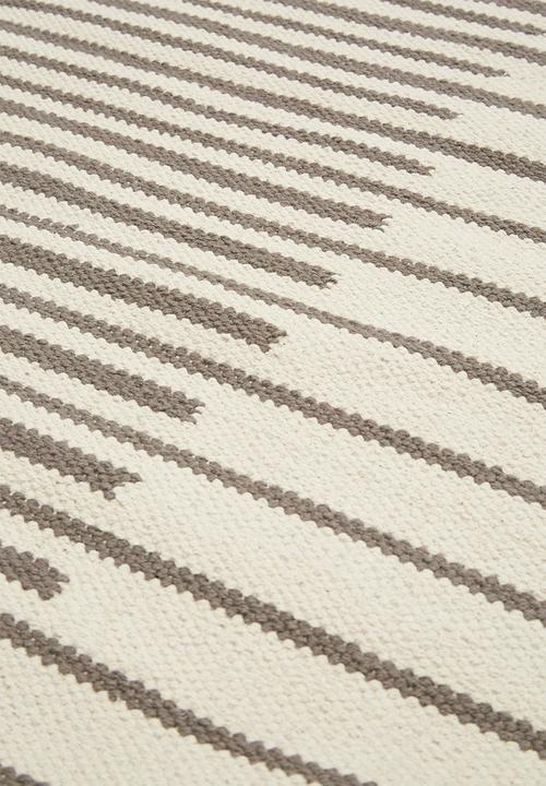 Sixth Floor - Striped woven cotton rug - grey