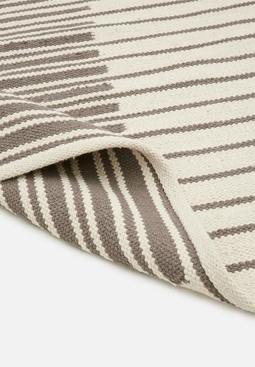 Sixth Floor - Striped woven cotton rug - grey