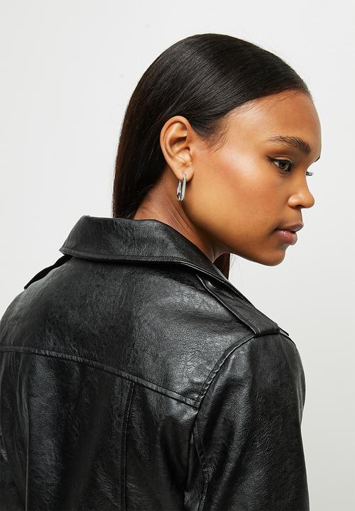 edit - Pu biker jacket - black
