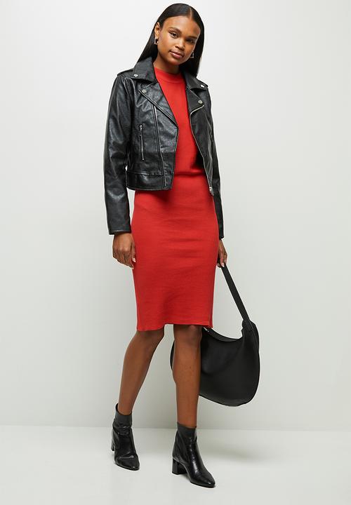 edit - Pu biker jacket - black