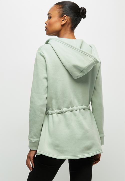 edit - Fleece hooded jacket - sage