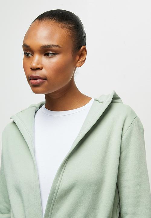 edit - Fleece hooded jacket - sage