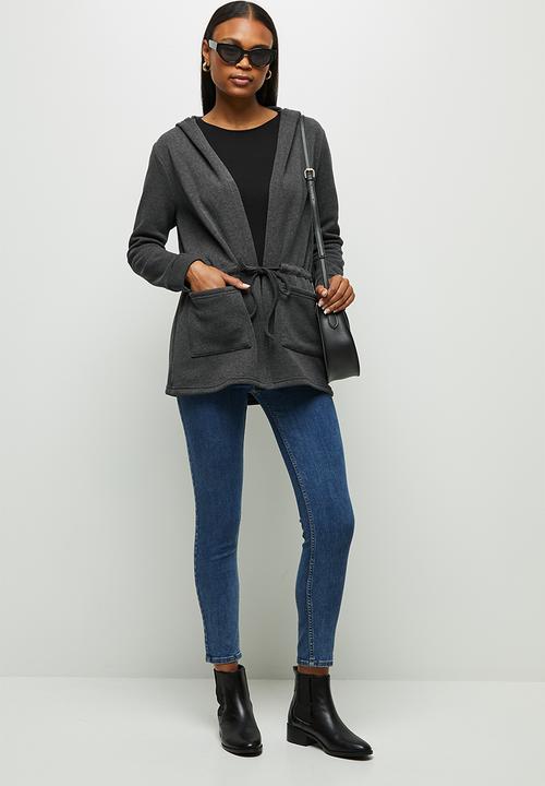 edit - Fleece  hooded jacket - charcoal