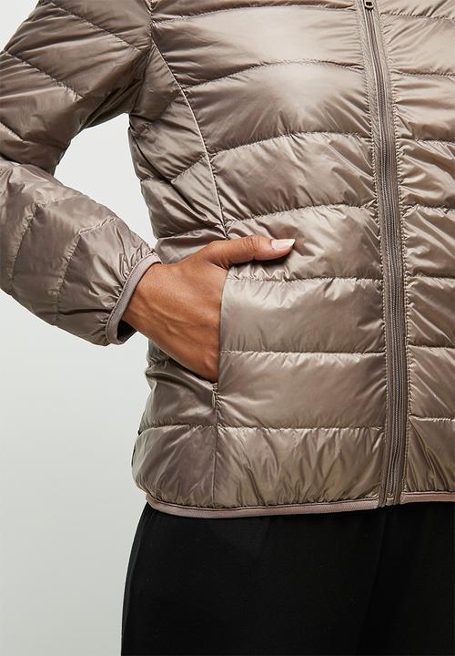 edit - Hooded puffer jacket - light bronze