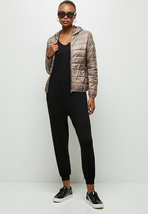 edit - Hooded puffer jacket - light bronze