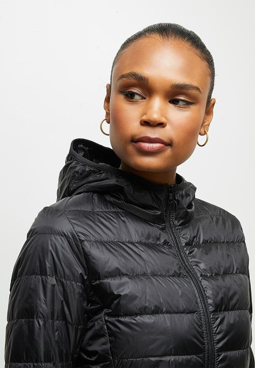 edit - Hooded puffer jacket - black