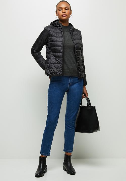 edit - Hooded puffer jacket - black