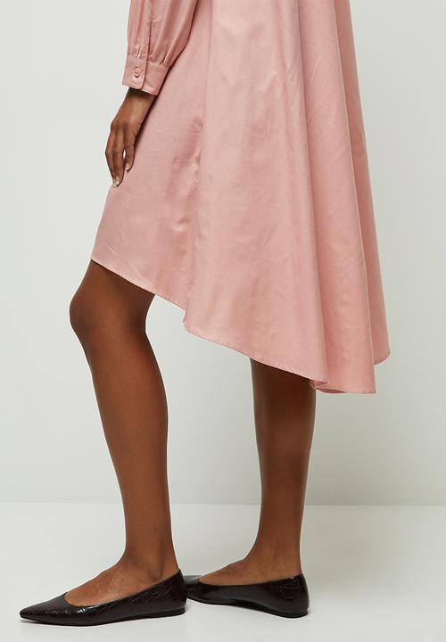 edit - Collared longline shirt - dusty pink