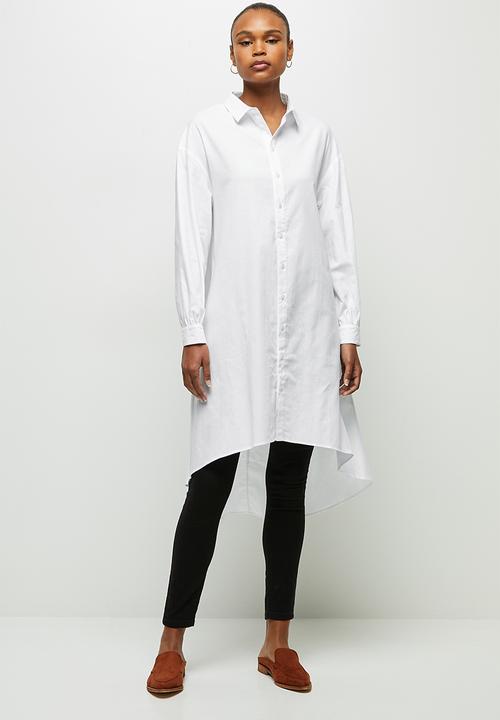 edit - Collared longline shirt - milk