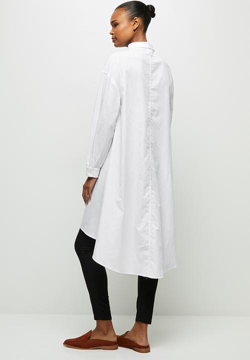edit - Collared longline shirt - milk