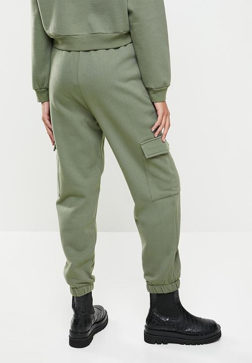 Blake - Fleece cargo jogger - sage