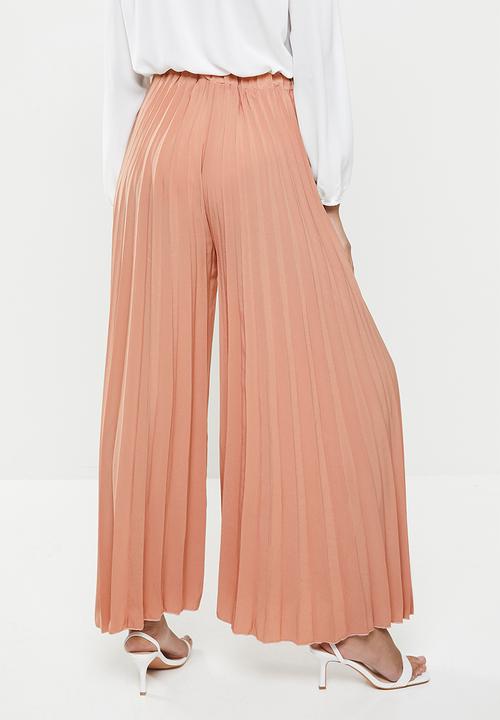 VELVET - Pleated palazzo pant - dusty pink