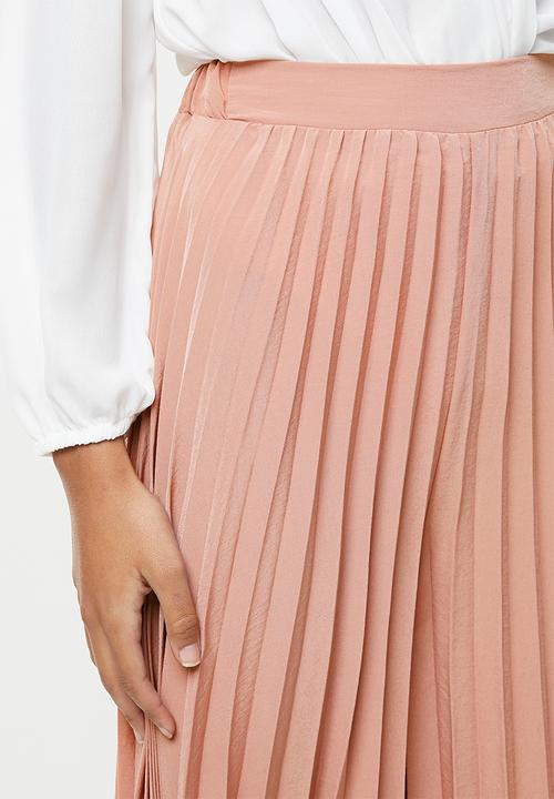 VELVET - Pleated palazzo pant - dusty pink