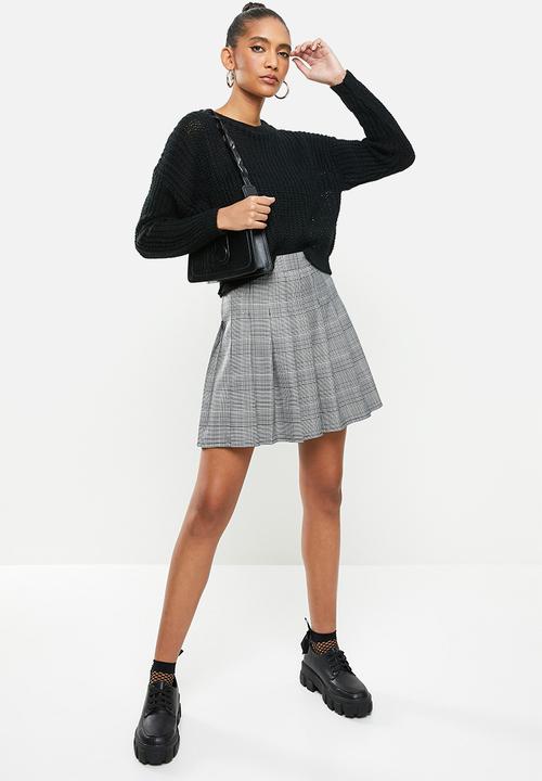 Blake - Pleated tennis skirt - black & white