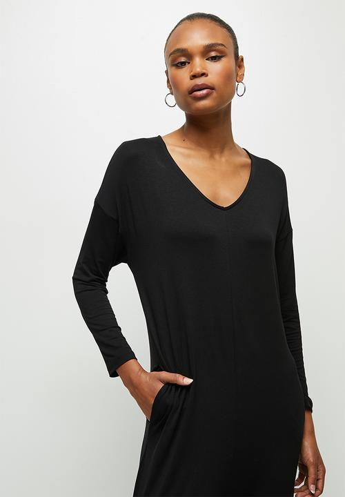 edit - Oversized knit jumpsuit - black