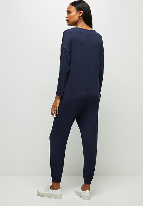 edit - Oversized knit jumpsuit - navy