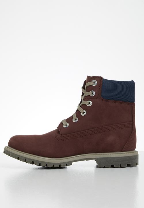 Timberland - 6in premium wp boot l/f- w - burgundy nubuck