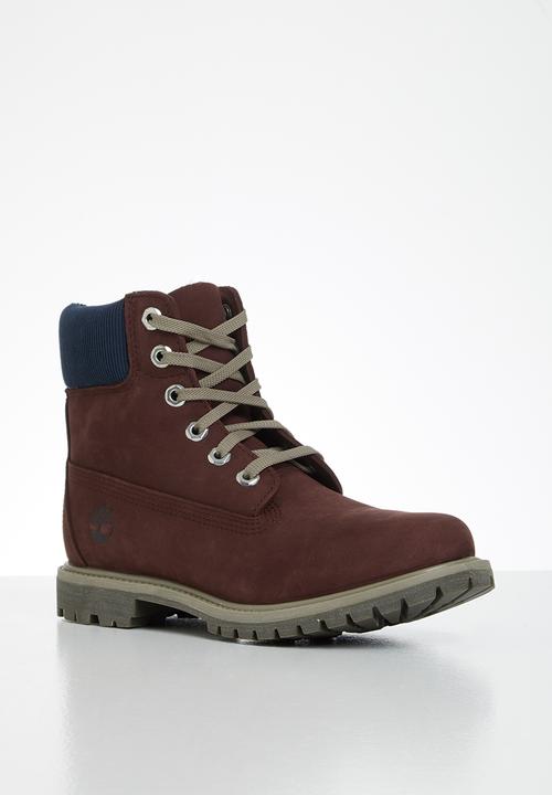 Timberland - 6in premium wp boot l/f- w - burgundy nubuck