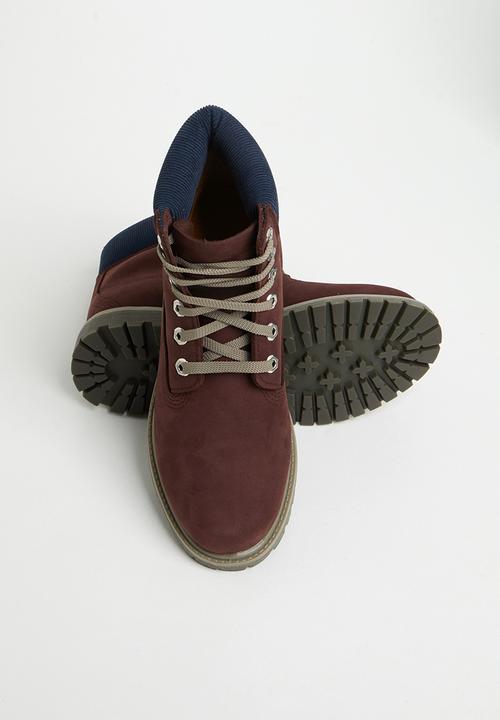 Timberland - 6in premium wp boot l/f- w - burgundy nubuck